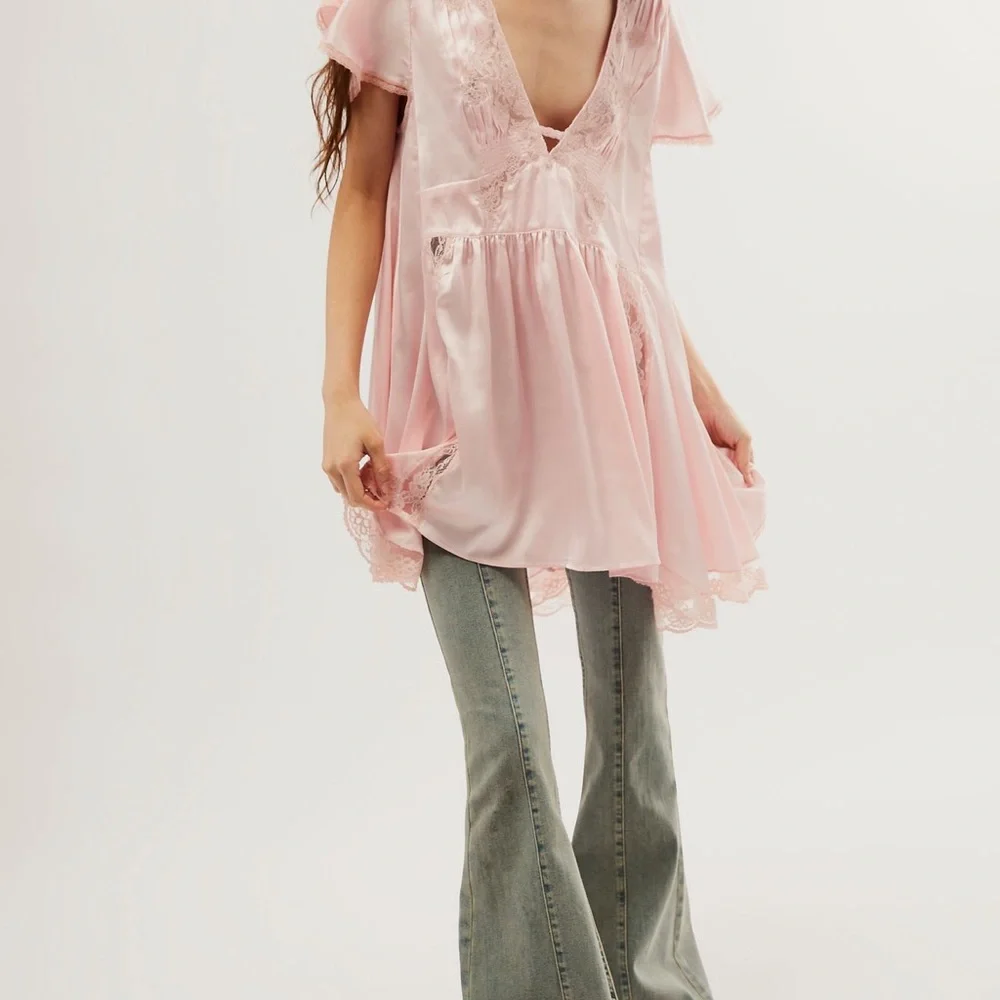 NWOT Free People Wildest Rose Tunic Top Dress size large PINK - Picture 3 of 12